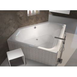 Riho Austin wanna narożna 145x145 cm biały błyszczący B005001005