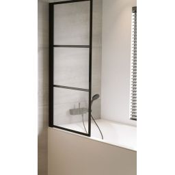 Riho Grid parawan nawannowy 80 cm 1-częściowy czarny mat/szkło przezroczyste G004046121