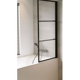 Riho Grid parawan nawannowy 80 cm 1-częściowy czarny mat/szkło przezroczyste G004047121