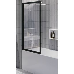 Riho Lucid parawan nawannowy 80 cm 1-częściowy czarny mat/szkło przezroczyste G005046121