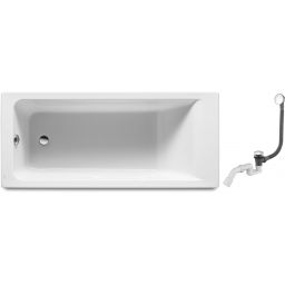 Zestaw Roca Easy wanna prostokątna 160x70 cm z kompletem odpływowo-przelewowym Oltens Fusa (A248625000, 03002100)