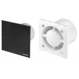 Zestaw Awenta System+ Silent 100 wentylator ścienno-sufitowy z panelem ozdobnym biały/czarny mat (KWS100, PTCB100M)
