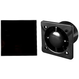 Zestaw Awenta System+ Silent 100H wentylator ścienno-sufitowy z panelem ozdobnym czarny/czarny połysk (KWS100CZ, PTGB100P)