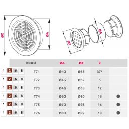 Awenta Mini-Awent kratka 80x80 mm szara T74GR