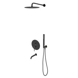 Zestaw Oltens Rann zestaw wannowo-prysznicowy podtynkowy czarny mat 36633300