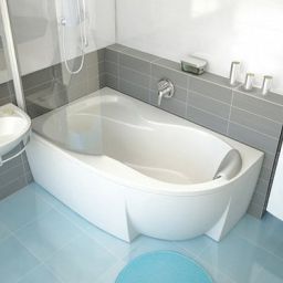 Zestaw Ravak Rosa 95 wanna 160x95 cm lewa ze stelażem i kompletem odpływowo-przelewowym chrom (C571000000, GPX2240140, X01305)
