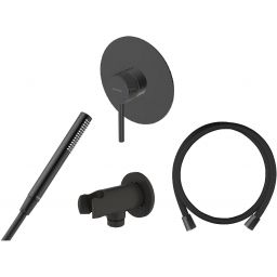 Zestaw Ksuro 01 bateria prysznicowa podtynkowa z kompletem natryskowym Oltens czarny mat (12000030, 37102300, 37200300, 39304300)