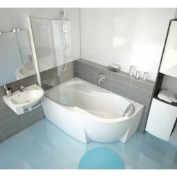 Zestaw wanna Ravak Rosa 95 lewa ze stelażem i kompletem odpływowo-przelewowym Viega (C571000000, GPX2240140, 61684PL)