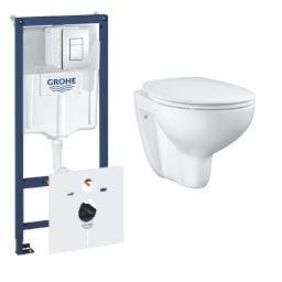 Grohe Bau Ceramic zestaw podtynkowy stelaż 5w1 z miską i deską wolnoopadającą (39351000, 38827000)