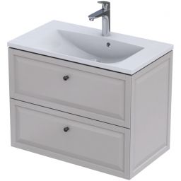 Zestaw Oristo Montebianco Amelia umywalka z szafką 80 cm biały/piaskowy mat (OR47SD2S8010,UMEAM8092)