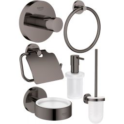 Grohe Essentials zestaw akcesoriów łazienkowych hard graphite (40364A01, 40367A01, 40374A01, 40365A01, 40369A01, 40394A01)