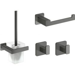 Zestaw Omnires Nelson zestaw akcesoriów łazienkowych grafit (NL80620GR, NL80510GR, NL80115GR, NL80115GR)