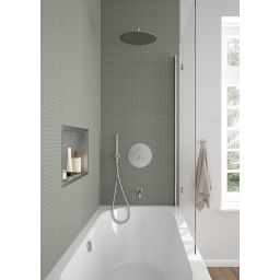 Oltens Sela parawan nawannowy 115 cm 2-częściowy chrom połysk/szkło przezroczyste 23202100