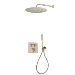 Zestaw Oltens Onega (S) bateria podtynkowa termostatyczna z deszczownicą 30 cm Vindel  i kompletem prysznicowym Ume nikiel 36620910