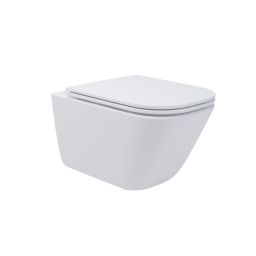 Zestaw Oltens Hadsel miska WC wisząca PureRim z powłoką SmartClean z deską wolnoopadającą Slim biała 42546000