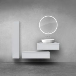 Oltens Vernal zestaw szafek podumywalkowych z blatem 80 i 100 cm i szafką boczną 35 cm szary mat 68696700