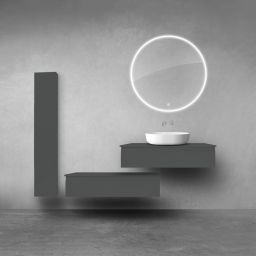 Oltens Vernal zestaw szafek podumywalkowych z blatem 2x100 cm i szafką boczną 35 cm grafit mat 68697400