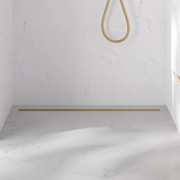 Oltens Langan Slim odpływ prysznicowy liniowy 90 cm złoto połysk/złoto szczotkowane 30012800