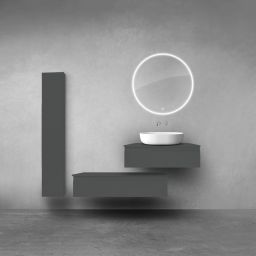 Oltens Vernal zestaw szafek podumywalkowych z blatem 80 i 100 cm i szafką boczną 35 cm grafit mat 68696400