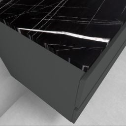 Zestaw Oltens Vernal szafka 100 cm podumywalkowa wisząca z blatem Tera grafit mat/czarny marmur 68727400