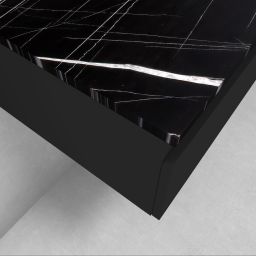 Zestaw Oltens Vernal szafka 120 cm podumywalkowa wisząca z blatem Tera czarny mat/czarny marmur  68717300