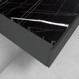 Zestaw Oltens Vernal szafka 120 cm podumywalkowa wisząca z blatem Tera grafit mat/czarny marmur 68717400