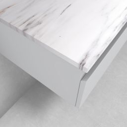 Zestaw Oltens Vernal szafka 120 cm podumywalkowa wisząca z blatem Tera szary mat/jasny marmur 68709700