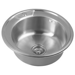 Aqualine zlewozmywak stalowy 52 cm okrągły stal nierdzewna AQ051B