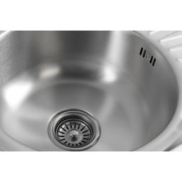 Aqualine zlewozmywak stalowy 57x45 cm owalny stal nierdzewna AQ5745B