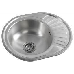 Aqualine zlewozmywak stalowy 57x45 cm owalny stal nierdzewna AQ5745B