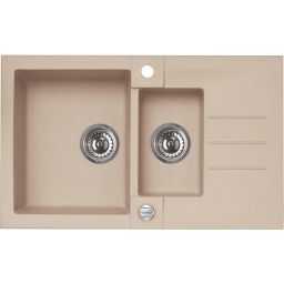 Alveus Rock 70 zlewozmywak 78x48 cm 1.5-komorowy beżowy 1217055