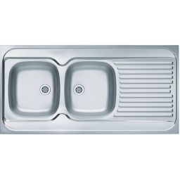 Alveus Classic 100 zlewozmywak stalowy 120x60 cm 2-komorowy lewy satyna 1009084