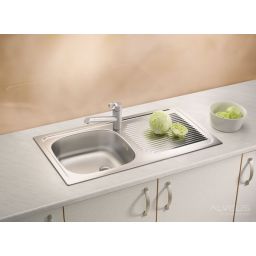 Alveus Basic 60 zlewozmywak stalowy 86x44 cm 1-komorowy len 1009181