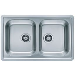 Alveus Elegant 40 zlewozmywak stalowy 81x51 cm wpuszczany 2-komorowy satyna 1009383