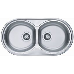 Alveus Form 50 zlewozmywak stalowy 83x44 cm 2-komorowy satyna 1060002