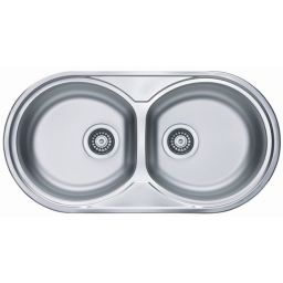 Alveus Form 50 zlewozmywak stalowy 83x44 cm 2-komorowy len 1060039