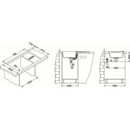 Alveus Niagara 30 zlewozmywak 78x43 cm 1-komorowy czarny 1123091