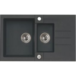 Alveus Rock 70 zlewozmywak 78x48 cm 1.5-komorowy czarny 1217091
