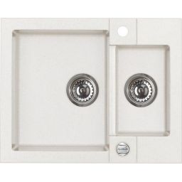 Alveus Rock 80 zlewozmywak 60x50 cm 1.5-komorowy biały 1218011