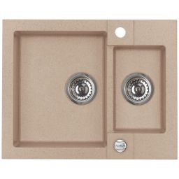 Alveus Rock 80 zlewozmywak 60x50 cm 1.5-komorowy beżowy 1218055
