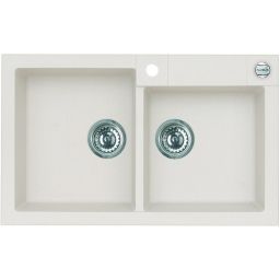 Alveus Rock 90 zlewozmywak 78x48 cm 2-komorowy biały 1219011