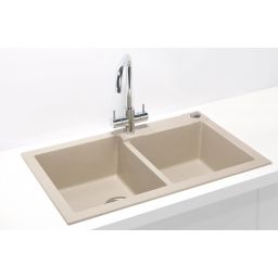 Alveus Rock 90 zlewozmywak 78x48 cm 2-komorowy piasek 1219022