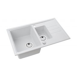 Alveus Intermezzo 70 zlewozmywak granitowy 78x48 cm 1,5-komorowy biały 1307011