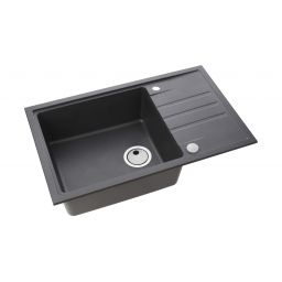 Alveus Intermezzo 130 zlewozmywak granitowy 78x48 cm 1-komorowy czarny 1313091