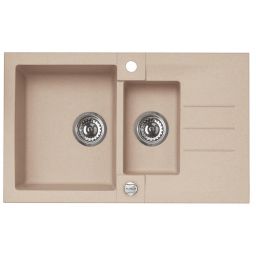 Alveus Rock 70 zlewozmywak 1,5-komorowy 78x48 cm Granital Plus pebble-G02M 4217002