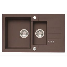 Alveus Rock 70 zlewozmywak 1,5-komorowy 78x48 cm Granital Plus chocolate-G03M 4217003