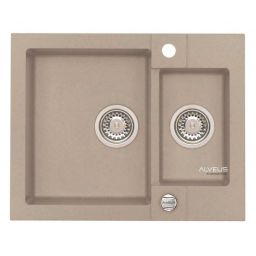 Alveus Rock 80 zlewozmywak 1,5-komorowy 59,5x47,5 cm Granital Plus pebble-G02M 4218002