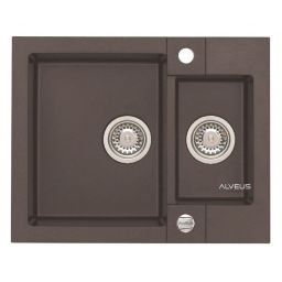 Alveus Rock 80 zlewozmywak 1,5-komorowy 59,5x47,5 cm Granital Plus chocolate-G03M 4218003
