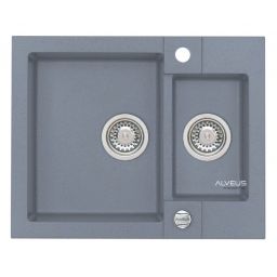 Alveus Rock 80 zlewozmywak 1,5-komorowy 59,5x47,5 cm Granital Plus steel-G04M 4218004