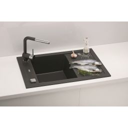 Alveus Formic zlewozmywak granitowy 76x50 cm czarny 4403091
